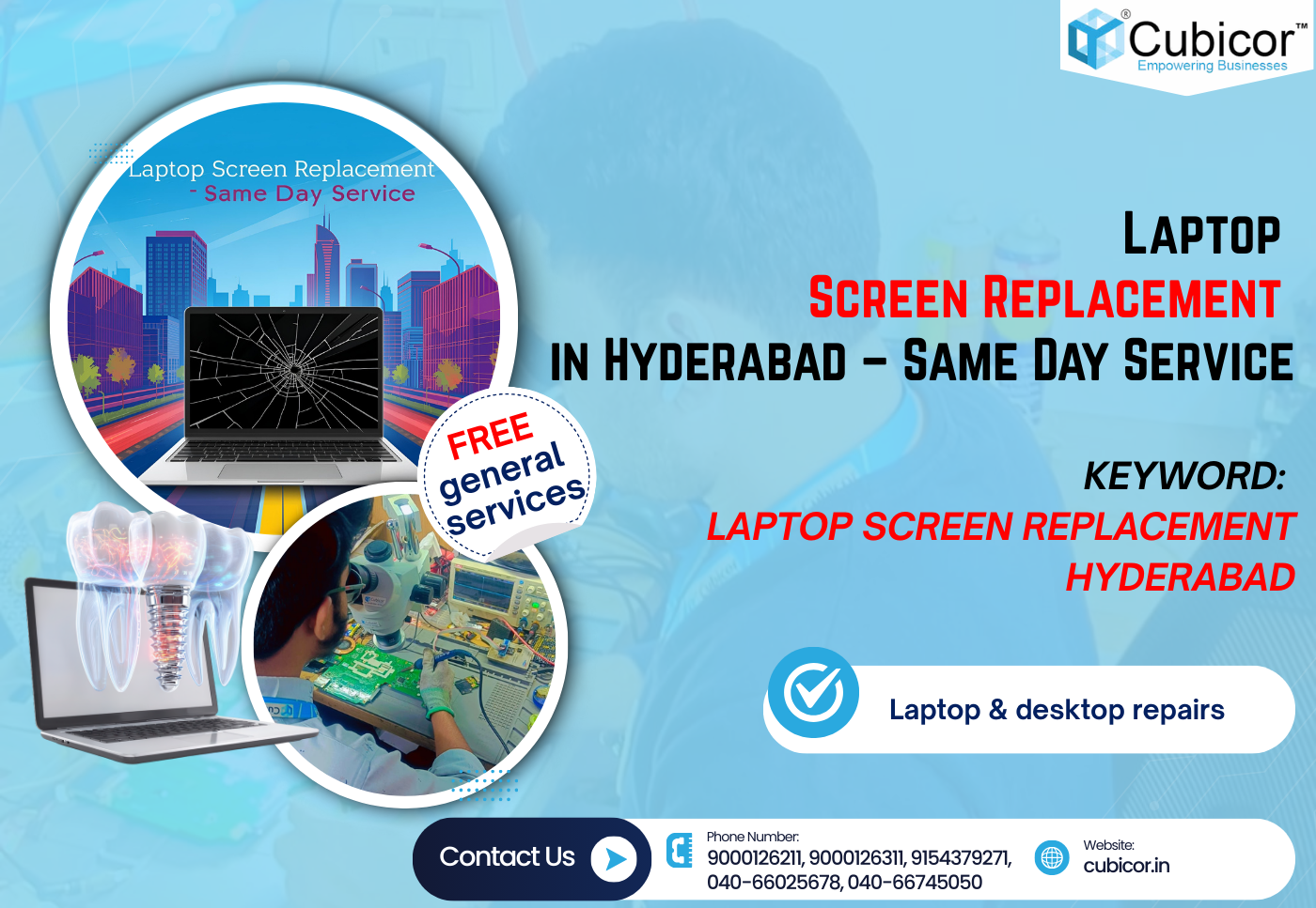 Laptop Screen Replacement in Hyderabad – Same Day Service (2025–2026 Full Guide)